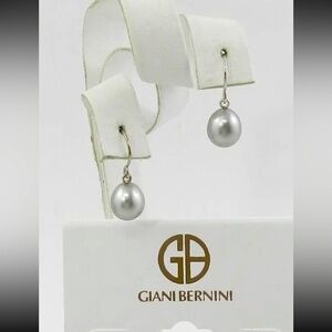 Giani Bernini Gray Freshwater Pearl Wire Drop Earrings NWT